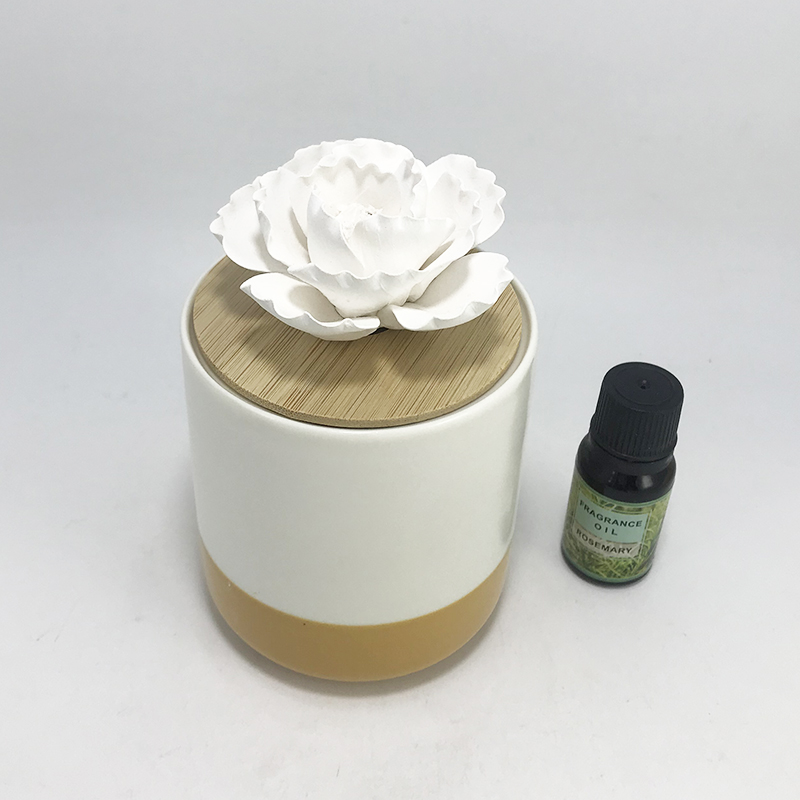 Free sample supply London ceramic flower essential oil diffuser with customized packaging